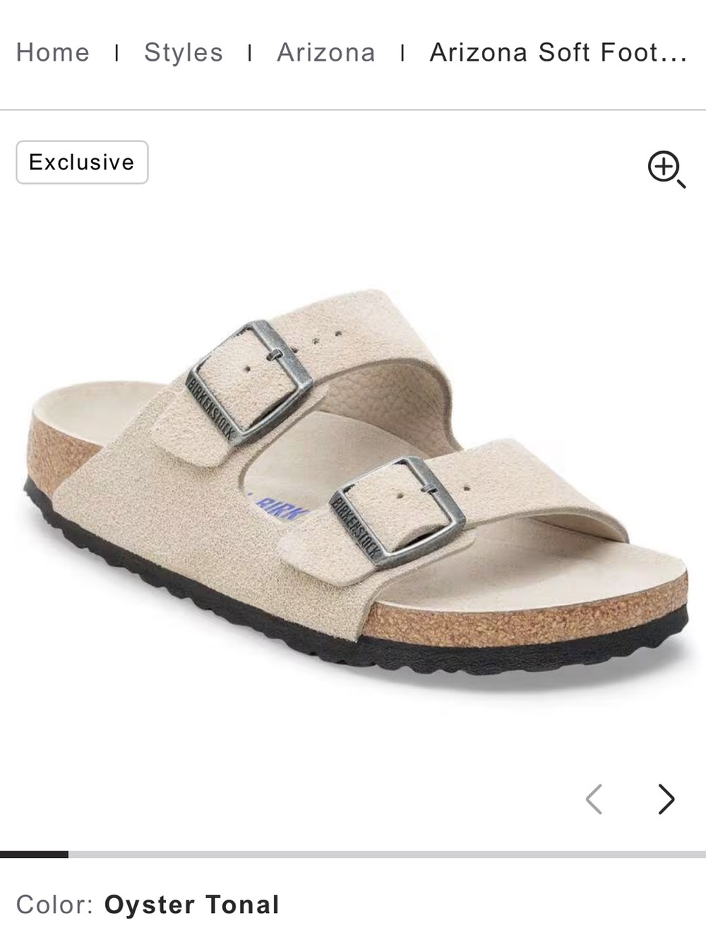 βοΈπ Women's Birkenstock Arizona Soft Footbed Sandal β Oyster Tonal Suede - Picture 7 of 16